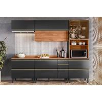 Cozinha Completa Proença 5 Peças (2aéreos+2balcões+1paneleiro) C5p123 Nogueira-carbono Prime Tx - Demóbile - 1