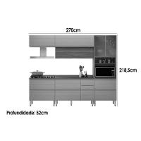 Cozinha Completa Proença 5 Peças (2aéreos+2balcões+1paneleiro) C5p123 Nogueira-carbono Prime Tx - Demóbile - 3