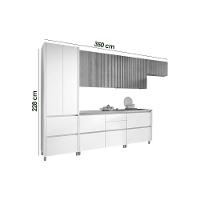 Cozinha Modulada Completa Rainha 6 Peças (3aéreos+2balcões+1paneleiro) C6p89 Nature-branco - Nesher - 3