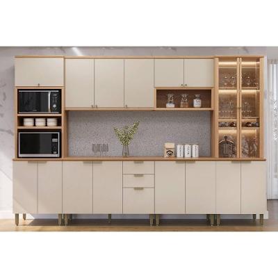 Cozinha Modulada Completa Selene 6 Peças (2aéreos+2balcões+2paneleiros) Cp01 Jequitiba-off White Fosco - Linea Brasil