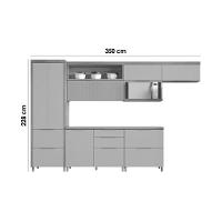 Cozinha Modulada Completa Marquesa 6 Peças (3aéreos+2balcões+1paneleiro) C6p86 Nature-verde - Nesher - 3