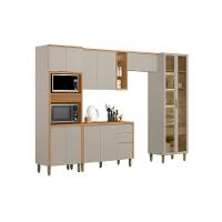 Cozinha Completa Allure 5 Peças (2aéreos+1balcão+1cristaleira+1paneleiro) Cp15 Jequitiba-gris Fosco - Linea Brasil - 3