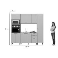 Cozinha Completa Selene 4 Peças (1aéreo+1balcão+1paneleiro+1torrequente) Cp10 Jequitiba-off White Fosco - Linea Brasil