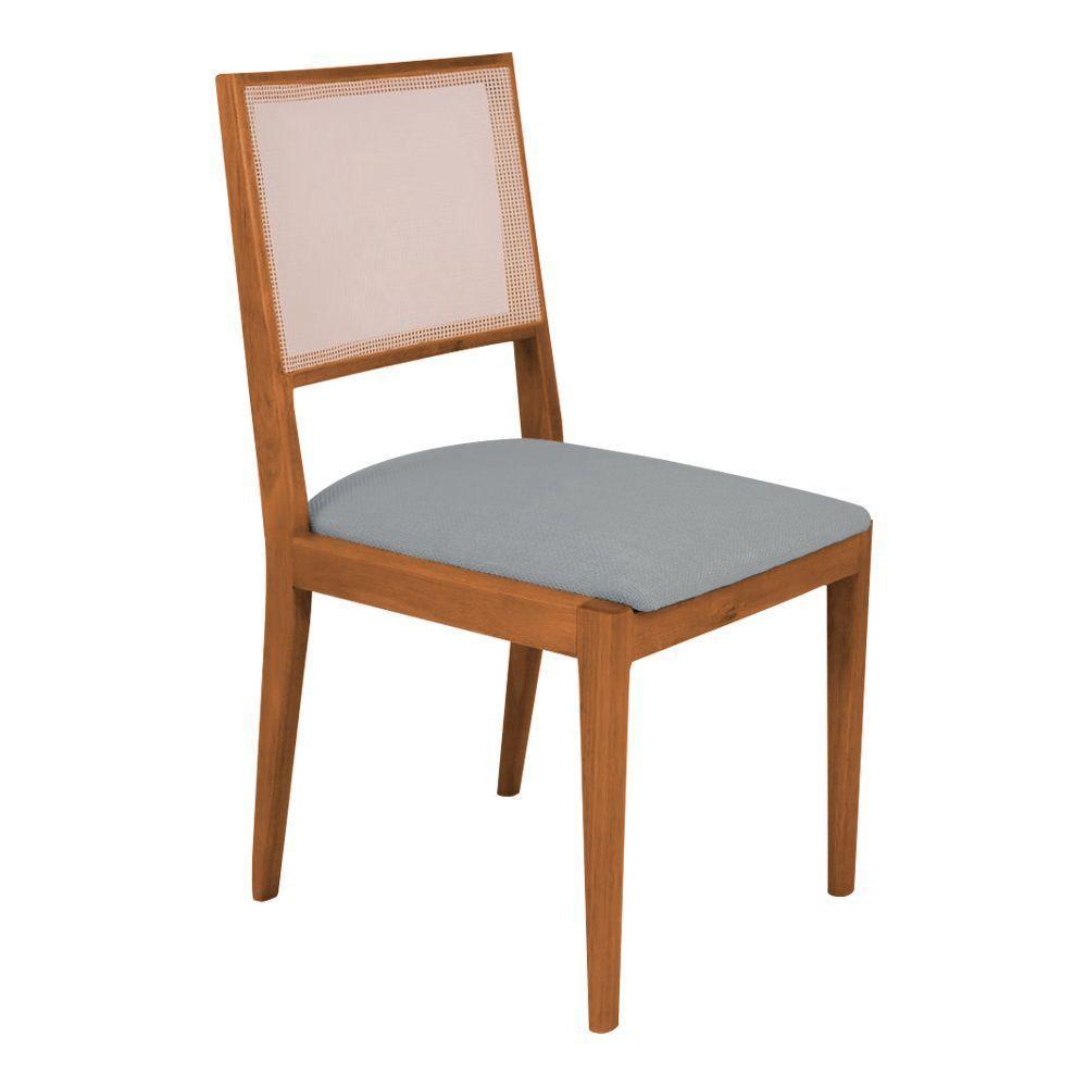 Conjunto Com 8 Cadeiras De Jantar Suellen Em Madeira E Mdf Cerejeira Linho Cinza - 6