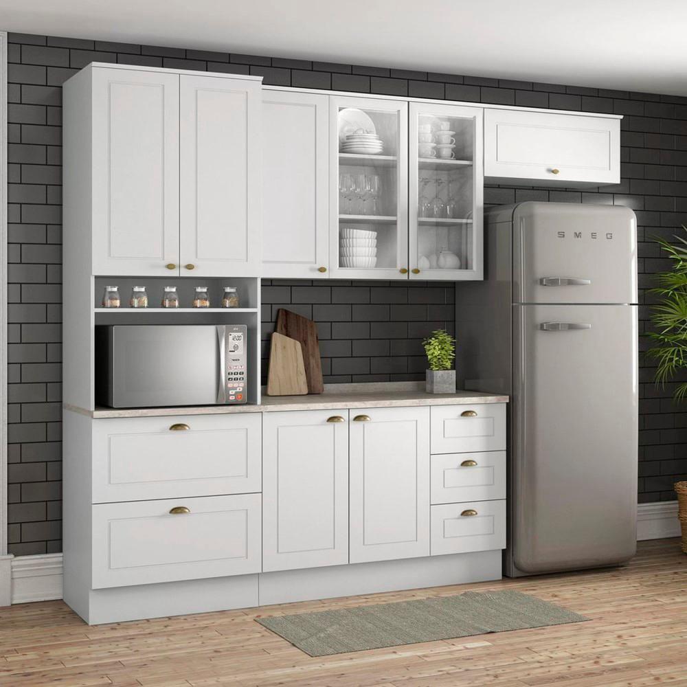 Cozinha Modulada 5 Pecas 272 Cm Ce171 Americana Branco Calcare Henn Branco Calcare - 2
