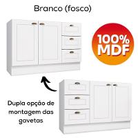 Cozinha Modulada 5 Pecas 272 Cm Ce171 Americana Branco Calcare Henn Branco Calcare - 3