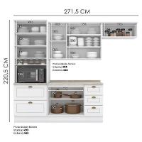 Cozinha Modulada 5 Pecas 272 Cm Ce171 Americana Branco Calcare Henn Branco Calcare