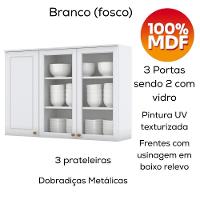 Cozinha Modulada 5 Pecas 272 Cm Ce171 Americana Branco Calcare Henn Branco Calcare - 6