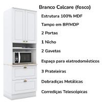 Cozinha Modulada 5 Pecas 272 Cm Ce171 Americana Branco Calcare Henn Branco Calcare - 7