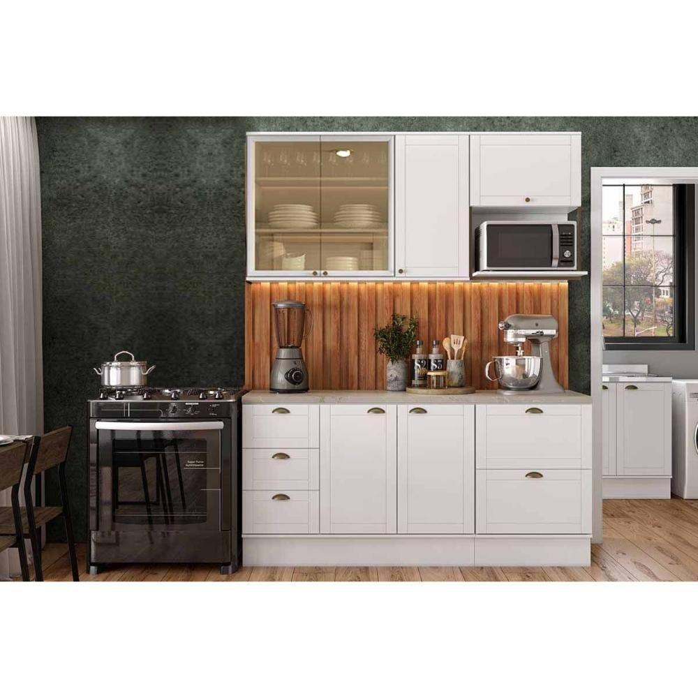 Cozinha Completa Bella 4 Peças (2aéreos+2balcões) C4p224 Branco - Carraro - 1