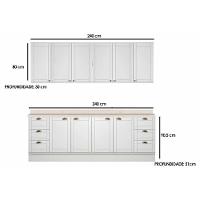 Cozinha Completa Bella 4 Peças (2aéreos+2balcões) C4p208 Branco - Carraro - 2