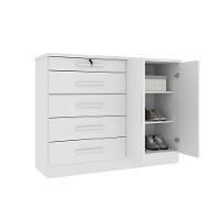 Cômoda Solteiro Istambul C- 2 Portas E 5 Gavetas Cinamomo - Tcil Móveis - 3