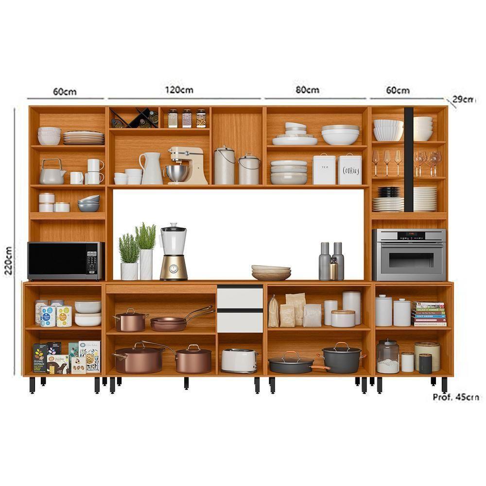 Cozinha Modulada 6 Pecas 320 Cm Raven Freijo Off White Pln Freijo Off White - 5