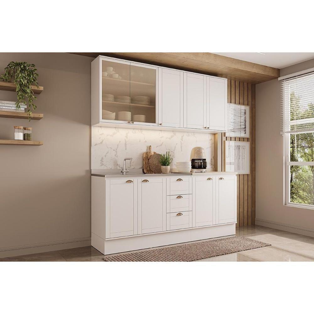 Cozinha Completa Bella 4 Peças (2aéreos+2balcões) C4p249 Branco - Carraro - 1