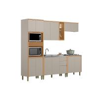 Cozinha Modulada Completa Allure 5 Peças (2aéreos+2balcões+1torrequente) Cp13 Jequitiba-gris Fosco - Linea Brasil - 9