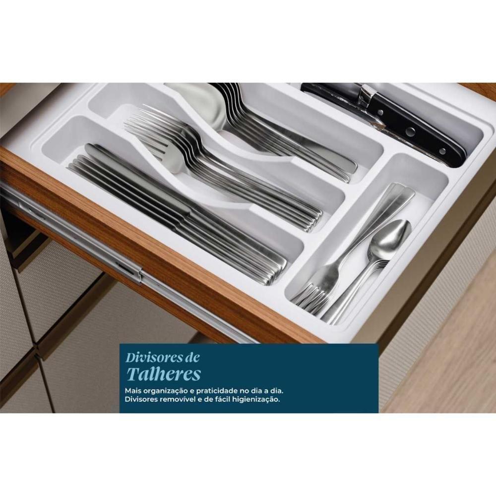 Cozinha Completa Proença 6 Peças (2aéreos+2balcões+1paneleiro+1cristaleira) C6p105 Nogueira-carbono Prime Tx - Demóbile - 5