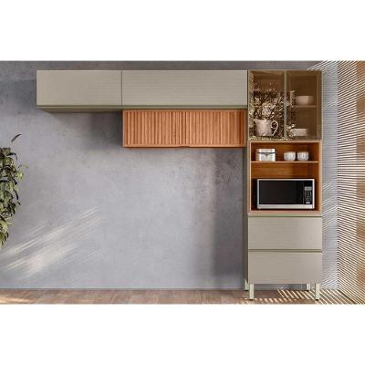 Cozinha Completa Proença 3 Peças (2aéreos+1paneleiro) C3p63 Nogueira Touch-nude Prime - Demóbile