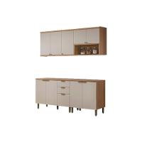 Cozinha Modulada Completa Selene 4 Peças (2balcões+2aéreos) Cp22 Jequitiba-off White Fosco - Linea Brasil - 8