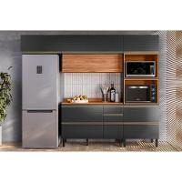 Cozinha Completa Proença 4 Peças (2aéreos+1balcão+1torrequente) C4p199 Nogueira-carbono Prime Tx - Demóbile - 1