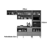 Cozinha Completa Proença 4 Peças (2aéreos+1balcão+1torrequente) C4p199 Nogueira-carbono Prime Tx - Demóbile - 3