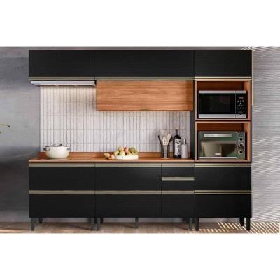 Cozinha Completa Proença 5 Peças (2aéreos+2balcões+1torrequente) C5p126 Nogueira-carbono Prime Tx - Demóbile