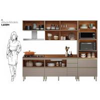 Cozinha Completa Proença 5 Peças (2aéreos+2balcões+1torrequente) C5p126 Nogueira-carbono Prime Tx - Demóbile