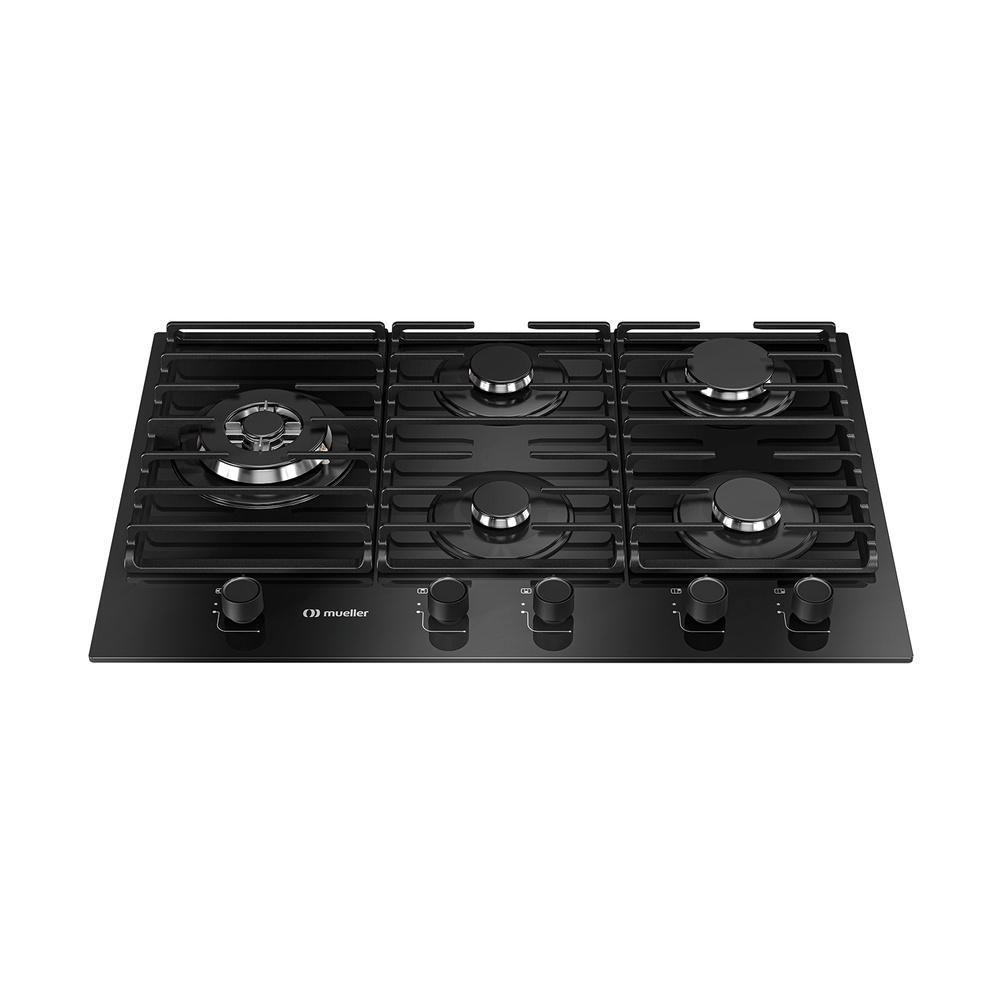 Cooktop Mueller 5 Bocas A Gás Com Mesa De Vidro Tripla Chama Preto Mcg5bm Bivolt - 1