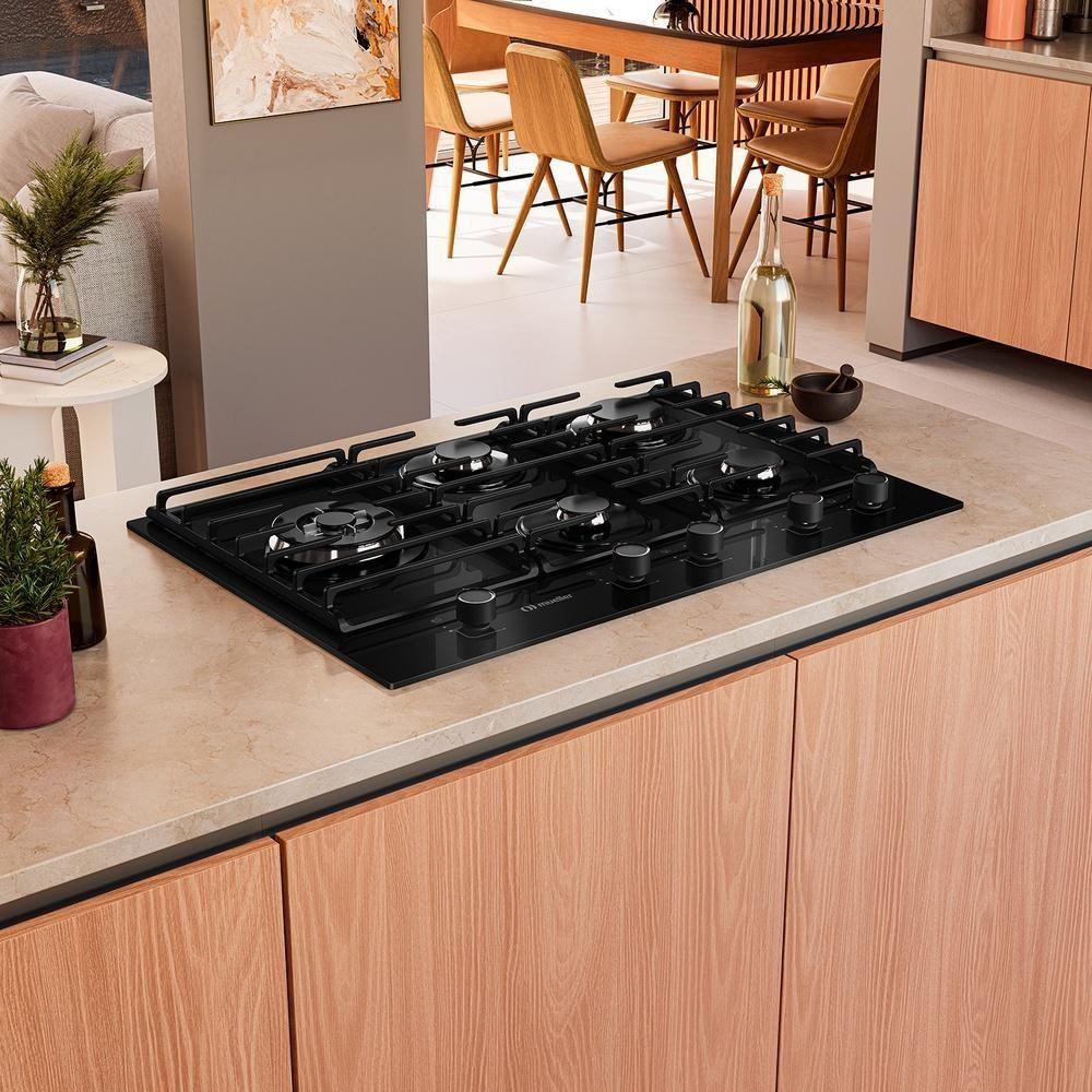 Cooktop Mueller 5 Bocas A Gás Com Mesa De Vidro Tripla Chama Preto Mcg5bm Bivolt - 5