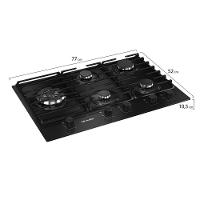Cooktop Mueller 5 Bocas A Gás Com Mesa De Vidro Tripla Chama Preto Mcg5bm Bivolt - 9