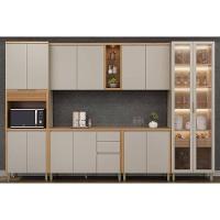 Cozinha Completa Allure 6 Peças (2aéreos+2balcões+1cristaleira+1paneleiro) Cp06 Jequitiba-gris Fosco - Linea Brasil - 1