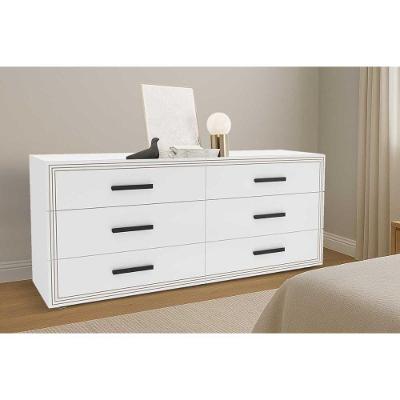 Cômoda Solteiro Valência 6 Gavetas MDF Corrediça Telescópica Branco