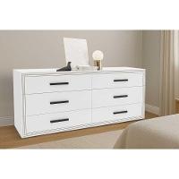 Cômoda Solteiro Valência C- 6 Gavetas Branco - Politorno - 1