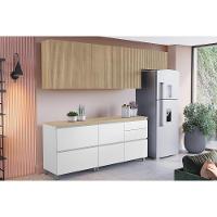 Cozinha Modulada Completa Rainha 5 Peças (3aéreos+2balcões) C5p113 Nature-branco - Nesher - 1