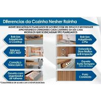 Cozinha Modulada Completa Rainha 5 Peças (3aéreos+2balcões) C5p113 Nature-branco - Nesher - 2