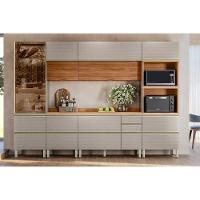 Cozinha Completa Proença 6 Peças (2aéreos+2balcões+1torrequente+1cristaleira) C6p94 Nogueira Touch-nude Prime - Demóbile - 1