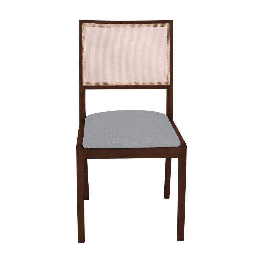Conjunto Com 8 Cadeiras De Jantar Suellen Em Madeira E Mdf Castanho Linho Cinza - 5
