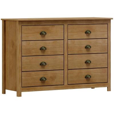 Cômoda Mazzaro F06 8 Gavetas Madeira Maciça 125cm Amadeirado para Quarto