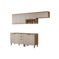 Cozinha Modulada Completa Selene 5 Peças (3aéreos+2balcões) Cp16 Jequitiba-off White Fosco - Linea Brasil - 8