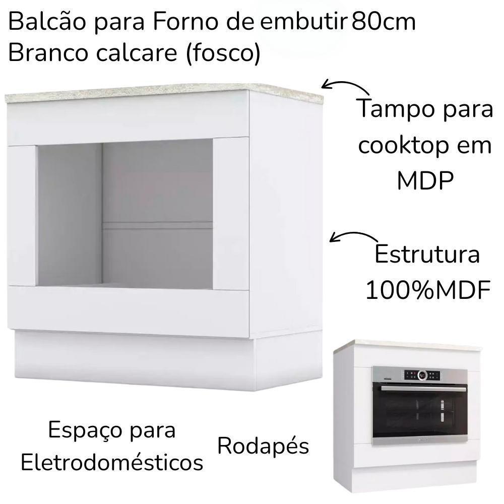 Cozinha Modulada 7 Pecas 272 Cm Ce790 Americana Branco Calcare Henn Branco Calcare - 4