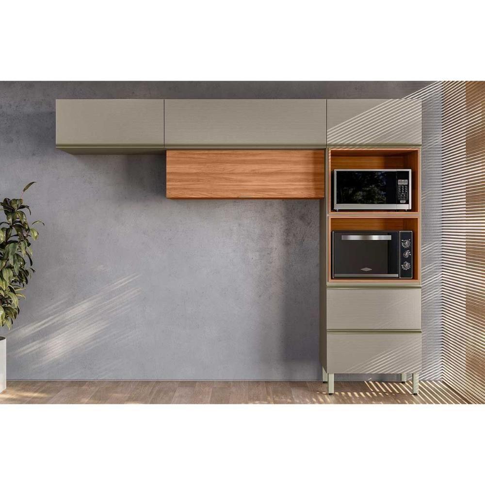 Cozinha Completa Proença 3 Peças (2aéreos+1torrequente) C3p64 Nogueira Touch-nude Prime - Demóbile - 1