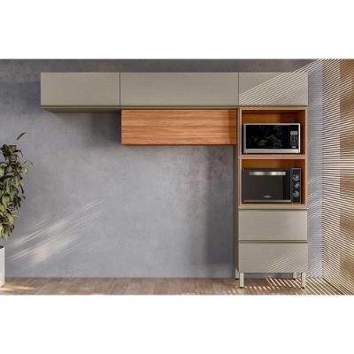 Cozinha Completa Proença 3 Peças (2aéreos+1torrequente) C3p64 Nogueira Touch-nude Prime - Demóbile