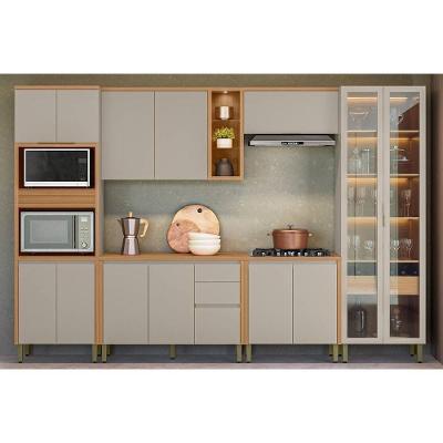 Cozinha Completa Allure 13 Portas 3 Gavetas MDF 120cm Cinza Fosco