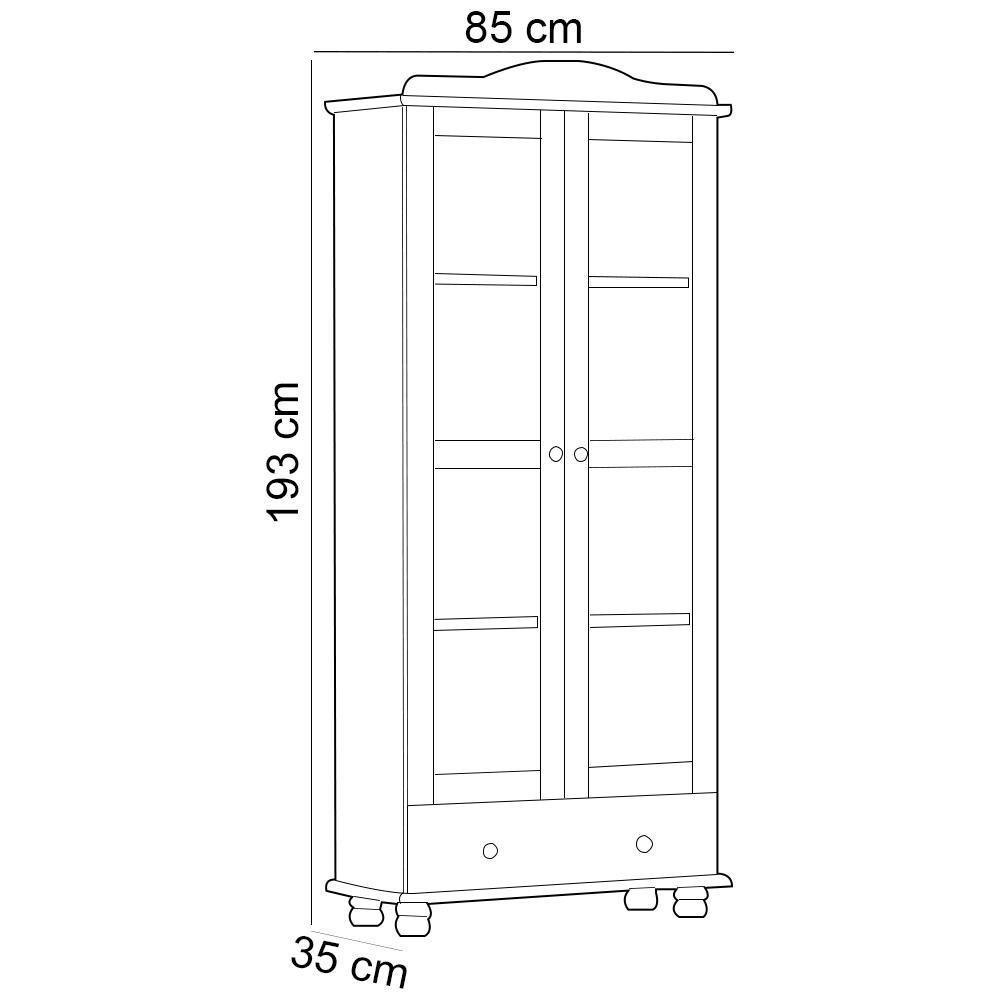 Cristaleira Rústica Para Sala De Jantar Bar 2 Portas 1 Gaveta Lazuli F06 Café - Lyam Decor - 5