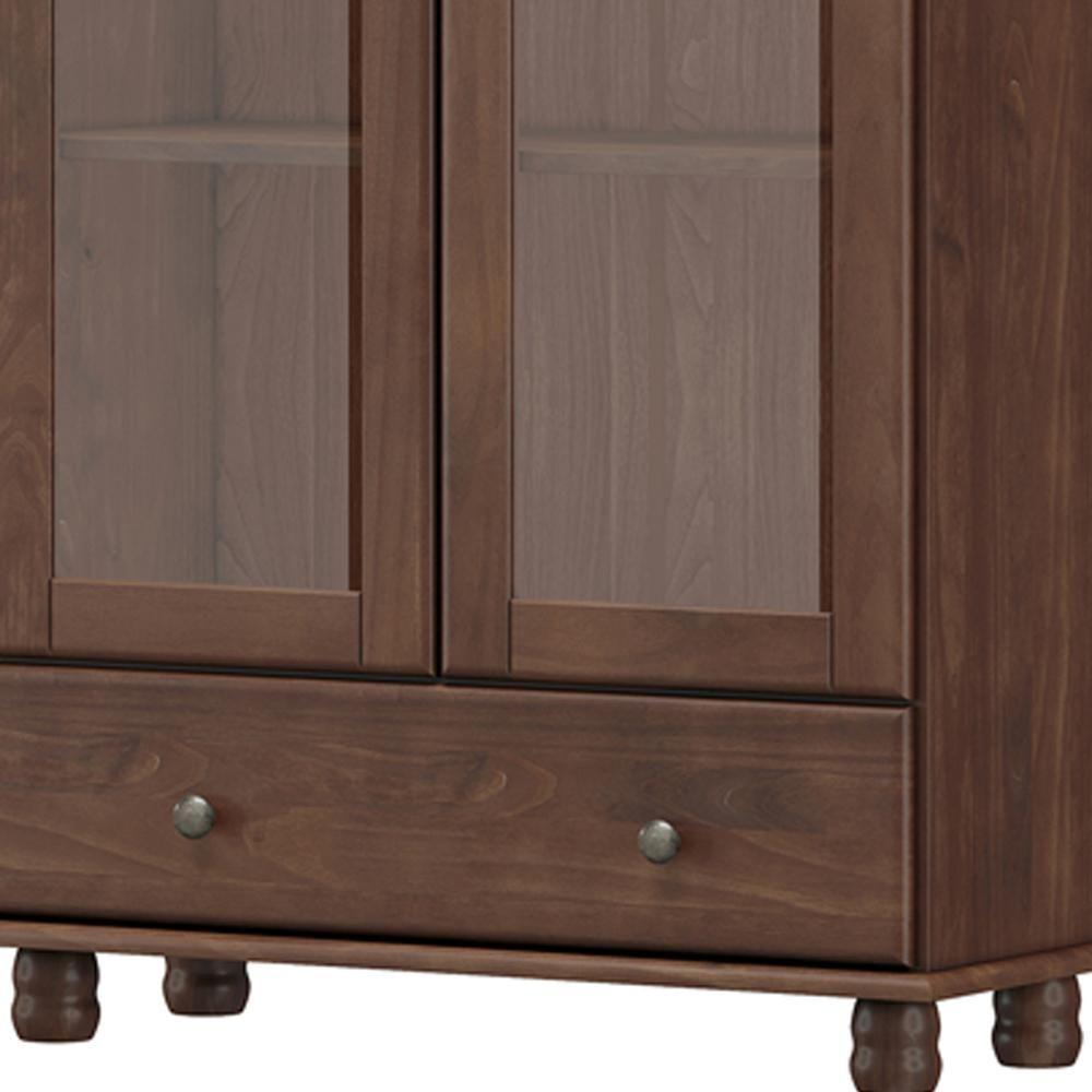 Cristaleira Rústica Para Sala De Jantar Bar 2 Portas 1 Gaveta Lazuli F06 Café - Lyam Decor - 7