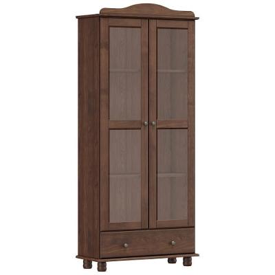 Cristaleira Rústica Para Sala De Jantar Bar 2 Portas 1 Gaveta Lazuli F06 Café - Lyam Decor