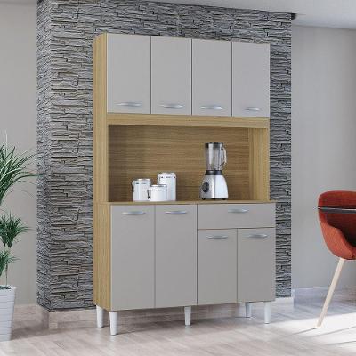 Cozinha Compacta 8 Portas 1 Gaveta Cássia Poquema Damasco/off White