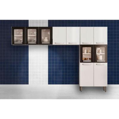 Cozinha Modulada Bertolini Evidence 3 Peças (2aéreos+1paneleiro) Cpt53 Branco-preto-bertolini