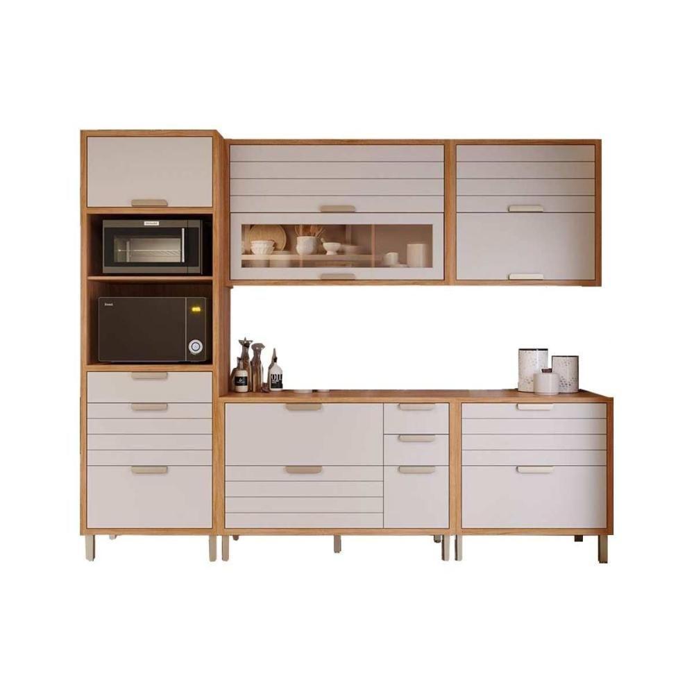 Cozinha Completa Eloise 5 Peças (2aéreos+2balcões+1torrequente) C5p161 Cinamomo-titanium - Mgm - 5