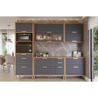 Cozinha Completa Eloise 5 Peças (2aéreos+2balcões+1torrequente) C5p161 Cinamomo-titanium - Mgm - 1