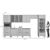 Cozinha Completa Atena 7 Peças (3aéreos+2balcões+1paneleiro+1torrequente) Cp08 Jequitiba-off White Fosco - Linea Brasil